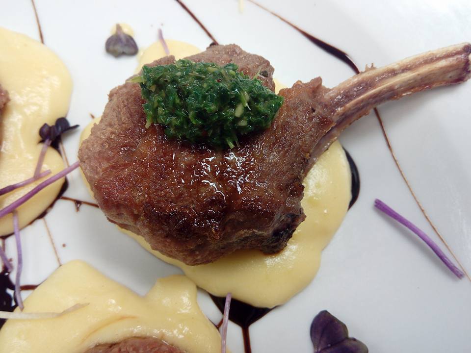 DIY Grilled Lamb Cutlets, creamy polenta, chimichurri2